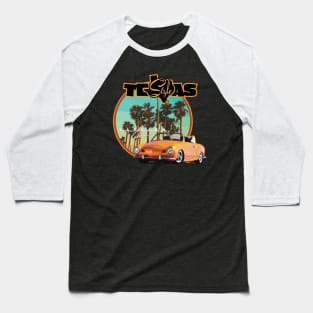 Texas-Style Karmann Ghia beach scene Orange Baseball T-Shirt